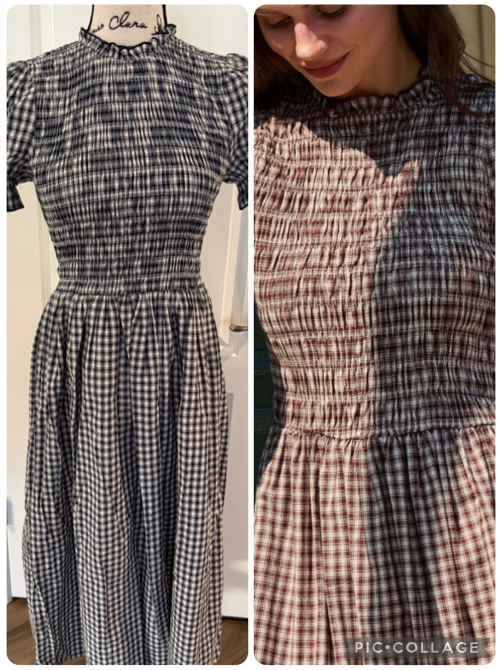 RIHOAS Smock Checkered Dress NWOT